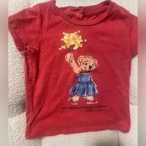 Ralph Lauren polo bear t shirt. baby girl, nine months.